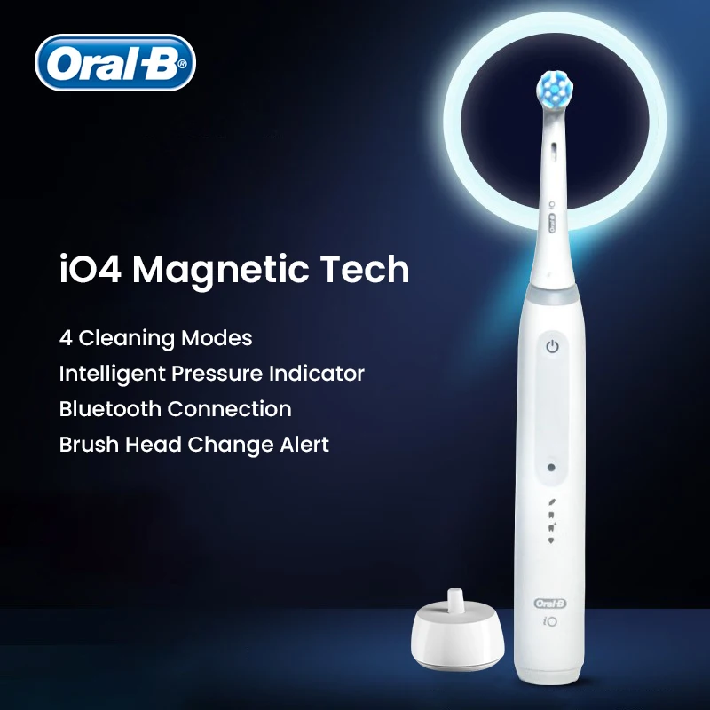 Электрическая зубная щетка Oral B IO Series 4, перезаряжаемая зубная щетка для взрослых, датчик давления, таймер для чистки 2 минуты