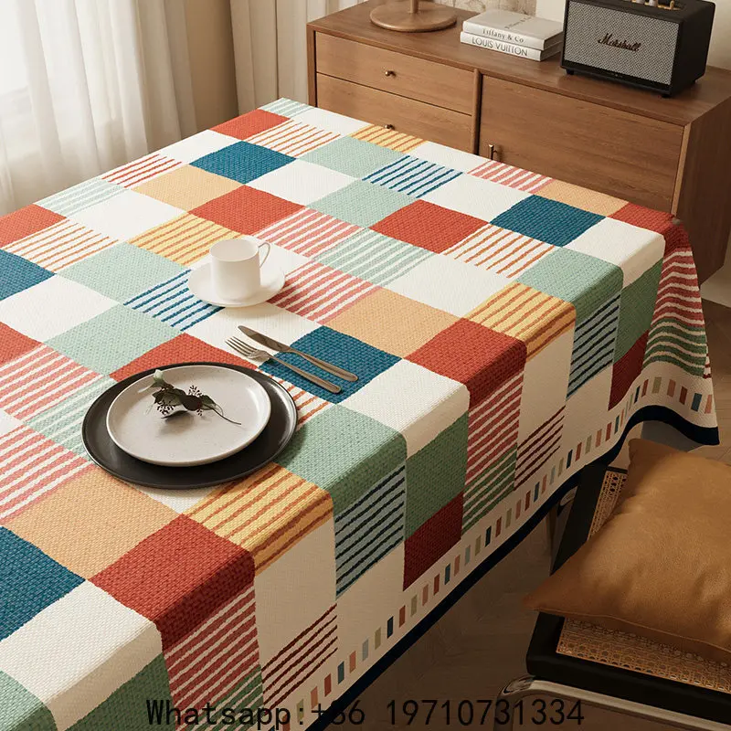 Dining table cloth waterproof, oil-proof and anti-scalding leave-in table mat new light luxury high-end coffee table cover cloth
