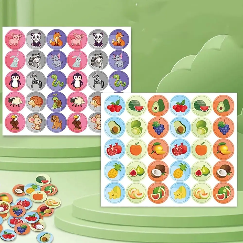 Fruit Flip Memory Game Memory Flip Chess with 60 Patterned Cards with Chessboard Flip Chess Memory Game Concentration Training