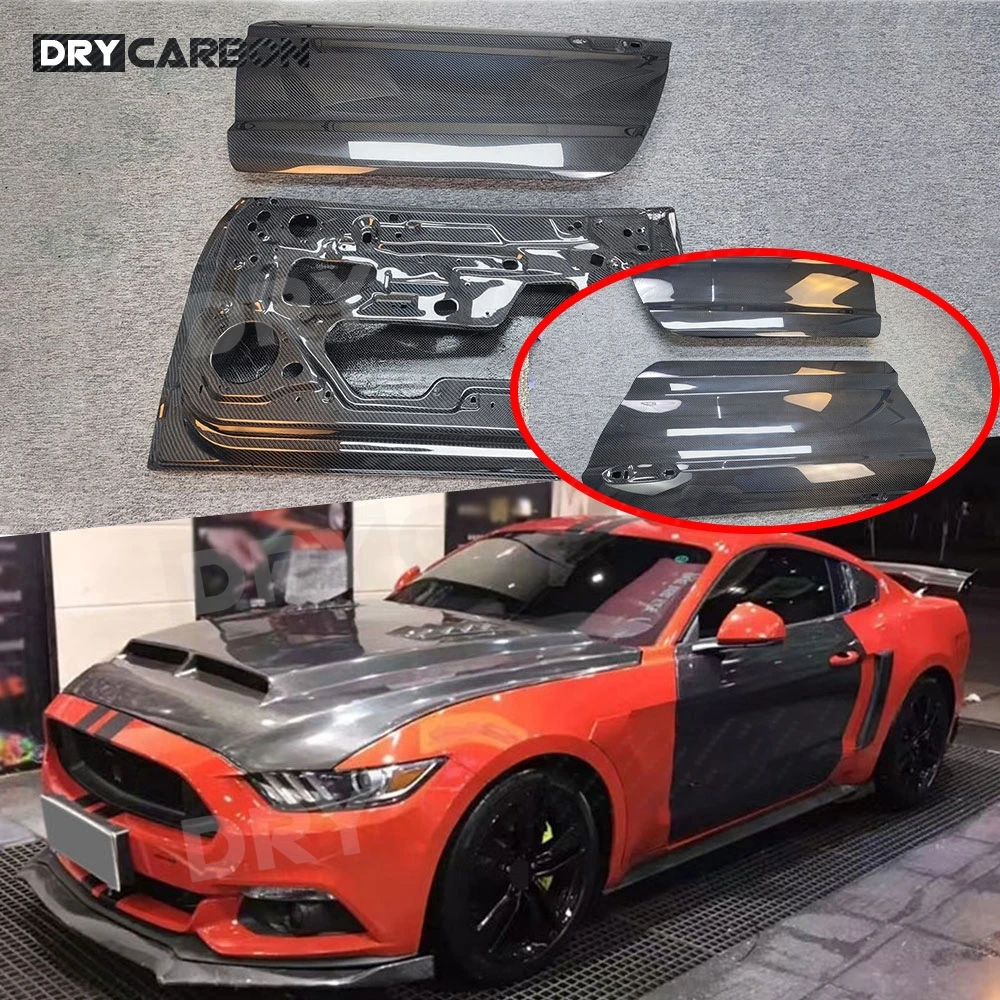

Dry Carbon Fiber Car Door Panel Side Door Fender Flaps Apron Panel Body Kits Car Body Accessories For Ford Mustang 2015-2023 FRP