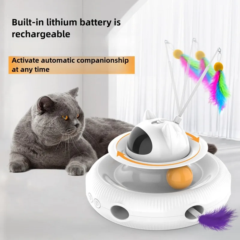 Electric smart cat toys, laser feathers, cat teaser, cat wheel, whack-a-mole, entertainment for pets