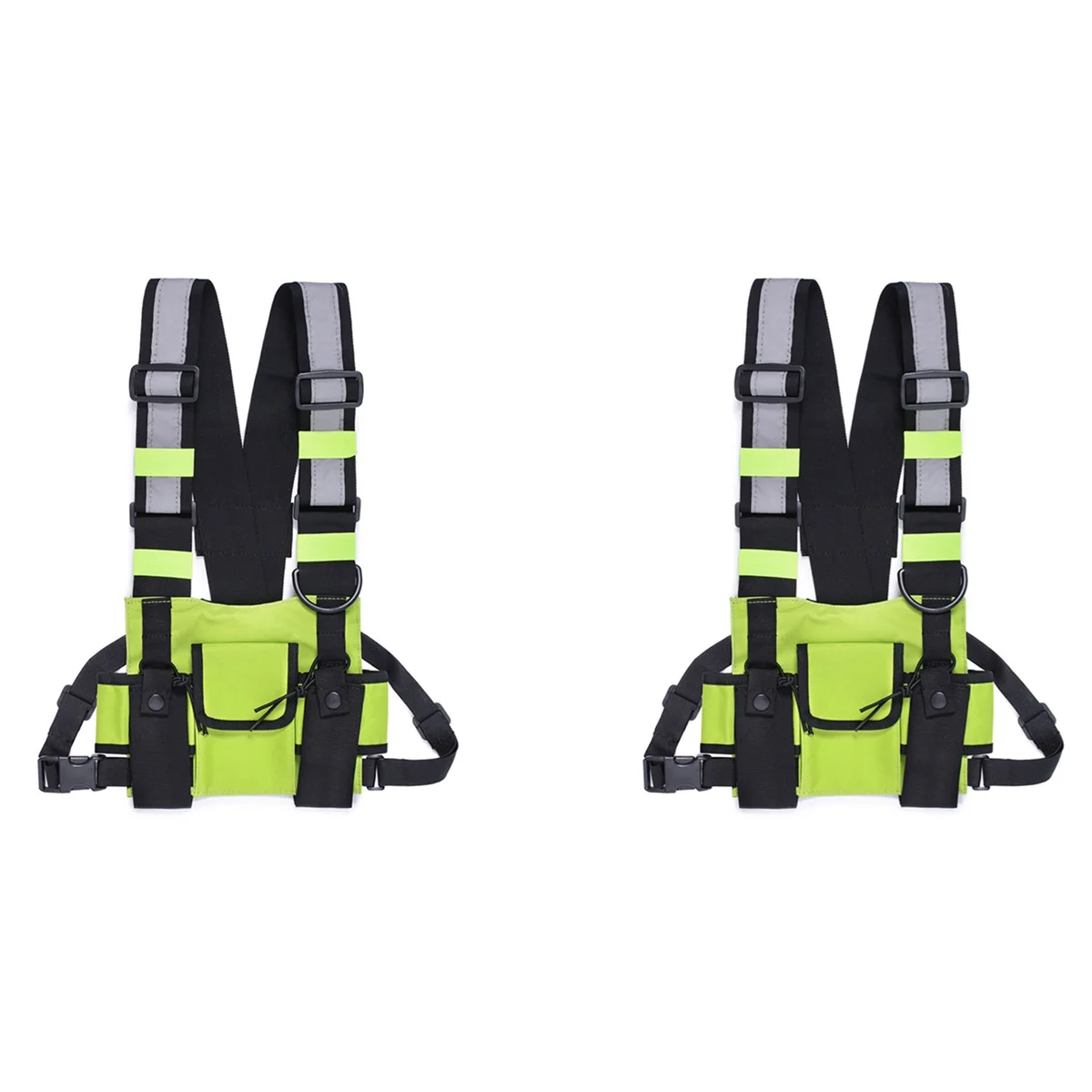 FULL-2X Walkie Talkie Двойная нагрудная сумка Радио Светоотражающая нагрудная сумка-держатель B