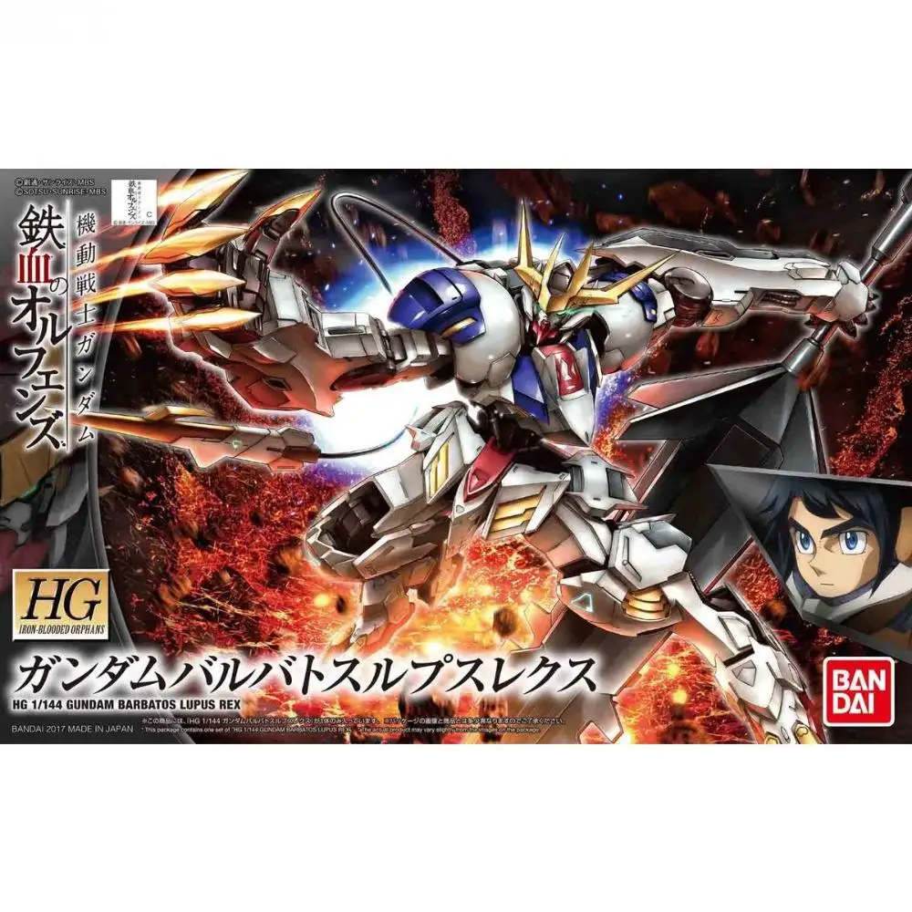 Bandai Original figura Gundam modelo Kit HG IBO 1/144 Gundam Barbatos Lupus Rex colección modelo figuras de acción juguetes para niños