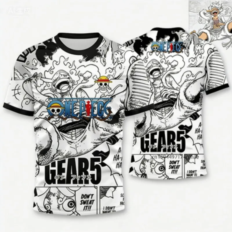 T-shirt Breathable Quick-dry Short Sleeve for Men and Women, Loose Cartoon Print T-shirt, Lightweight and Breathable