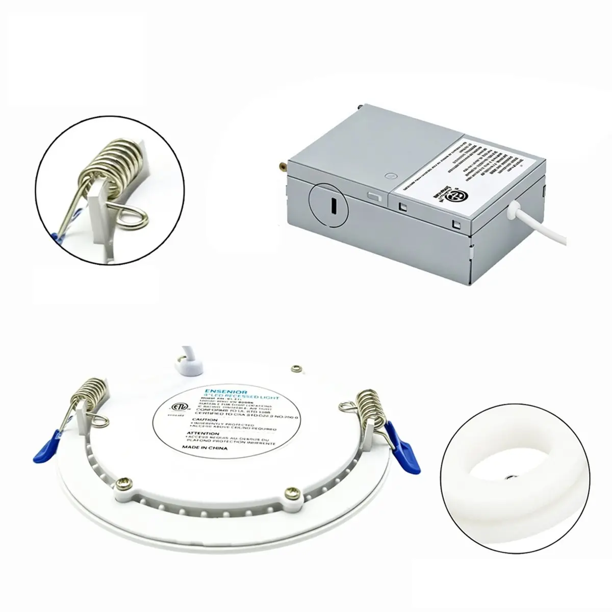 【MUST-HAVE LIST】 2pcs 6 Inch LED Recessed Lighting, Canless Ceiling Lights with Junction Box, Dimmable, 4000K Cool White, 2 Pack