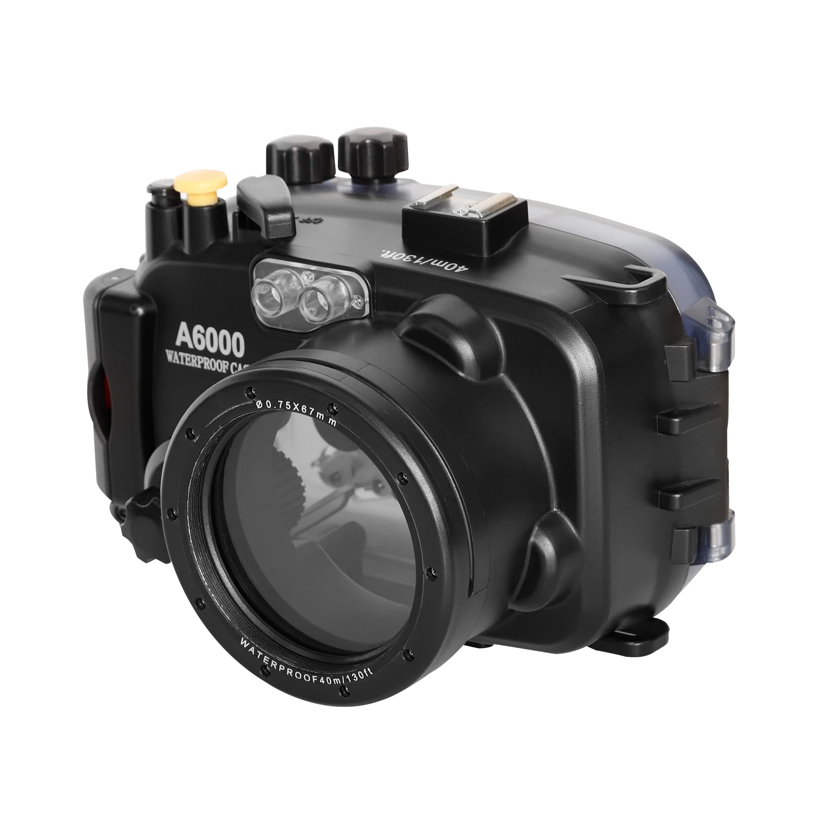 40m Wasserdichter Professioneller Kunststoff-Wasserschutzkoffer Kompatibel mit Sony A6000 mit 67mm Gewindeanschluss – Detail 3