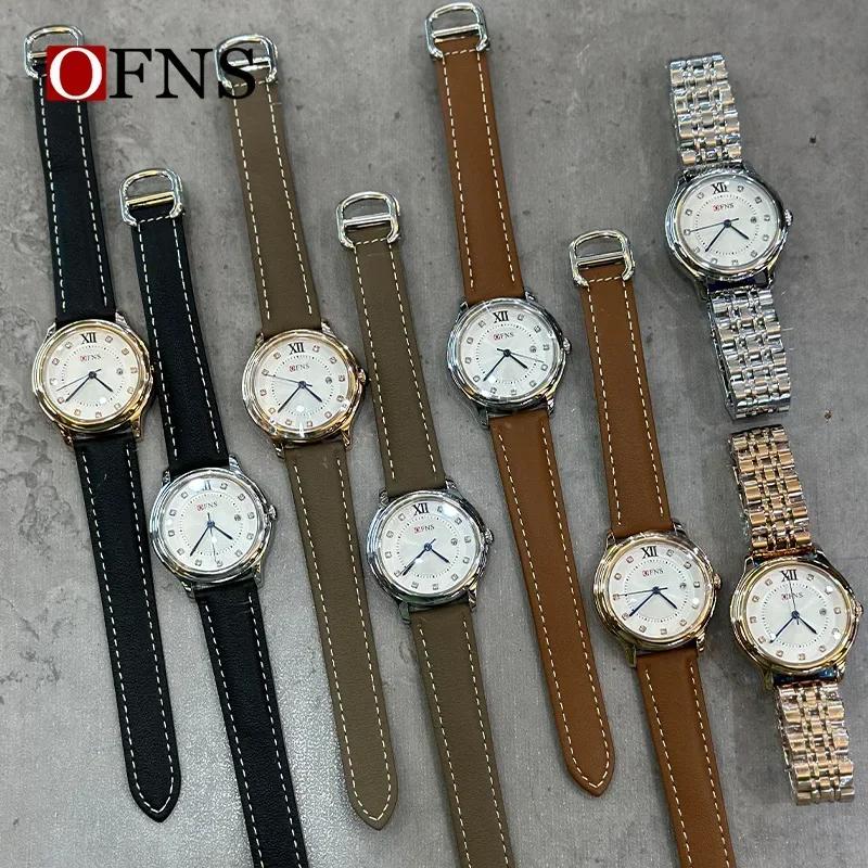 Women Quartz Watch Luxury Roman Numeral Clock Rectangle Sliver Diamond Dial Brown Black Leather Orologio Reloj Ladies Wristwatch