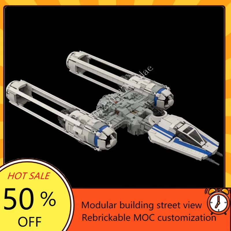 Resistance Y-Wing Starfighter-Minifig Scale MOC SpaceShip Battle Model Custom Puzzles Architecture DIY Assembly Model Toy Gift