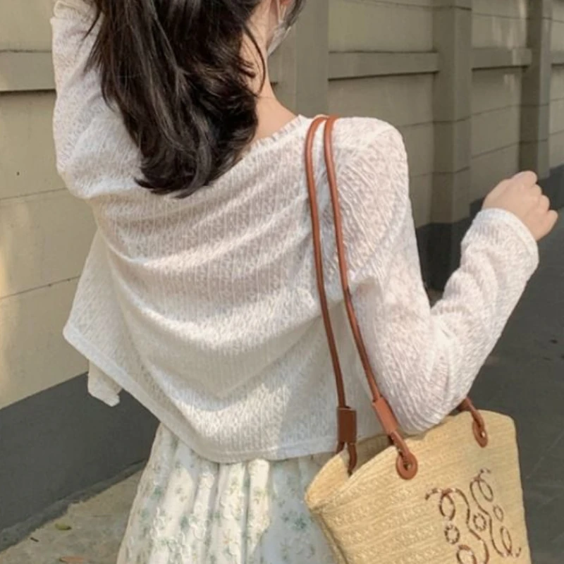 Sun-proof Cardigan Women Elegant Knitting Summer Vacation Baggy Vintage Ins Casual Mujer Streetwear Fashion All-match 2023 New