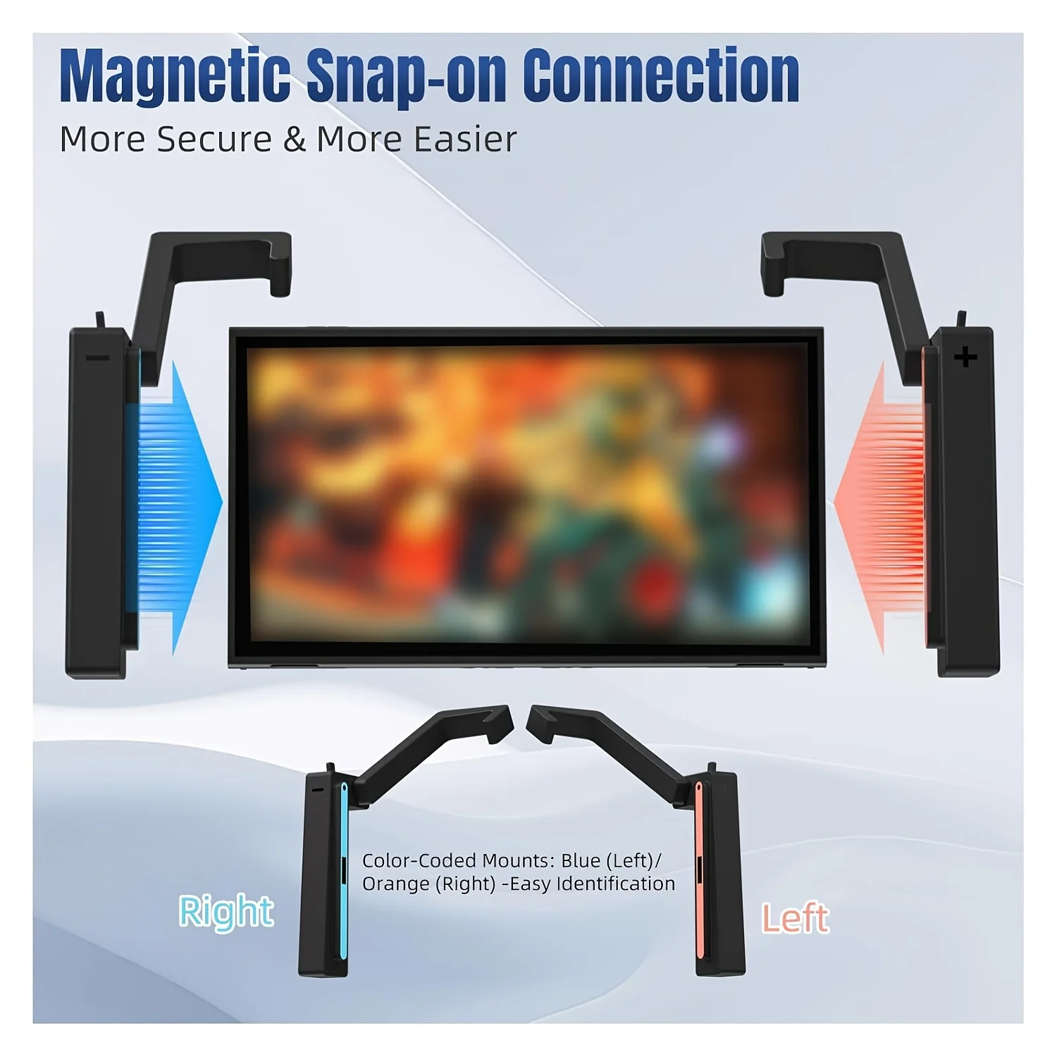 For Switch 2 Car Headrest Mount & Table Stand Wide-Fit Adjustable Hooks, Case-Friendly Grip, Multi-Angle Holder