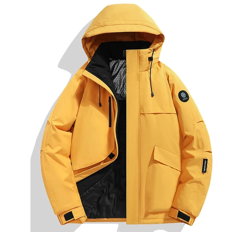 Men's Graphene Heated Parka Jacket Wind-Waterproof Hooded Puffer Coat Winter Warm Outerwear Outdoor Hiking Camping Daily Casual