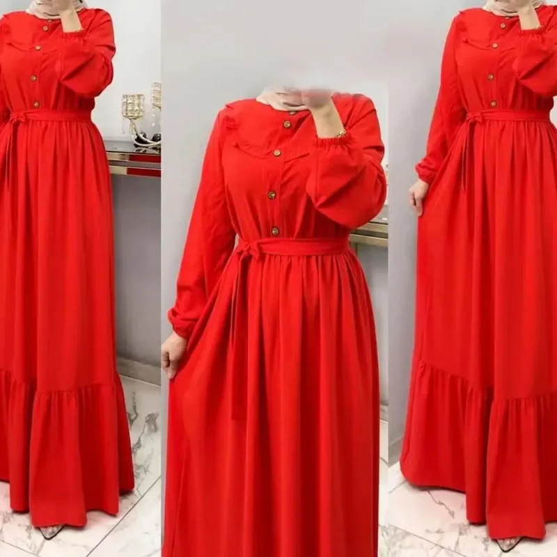 Robe marocaine élégante pour femmes musulmanes, ceinture, Abaya, Bayas, Dubaï, Turquie, Islam, Kaftan, Ramadan, robes de fête éducatives