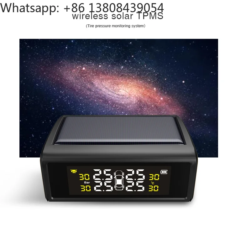 Solar Powered Car Wireless LED Screen TPMS System Digital Internal Tire Pressure Monitoring Sensor