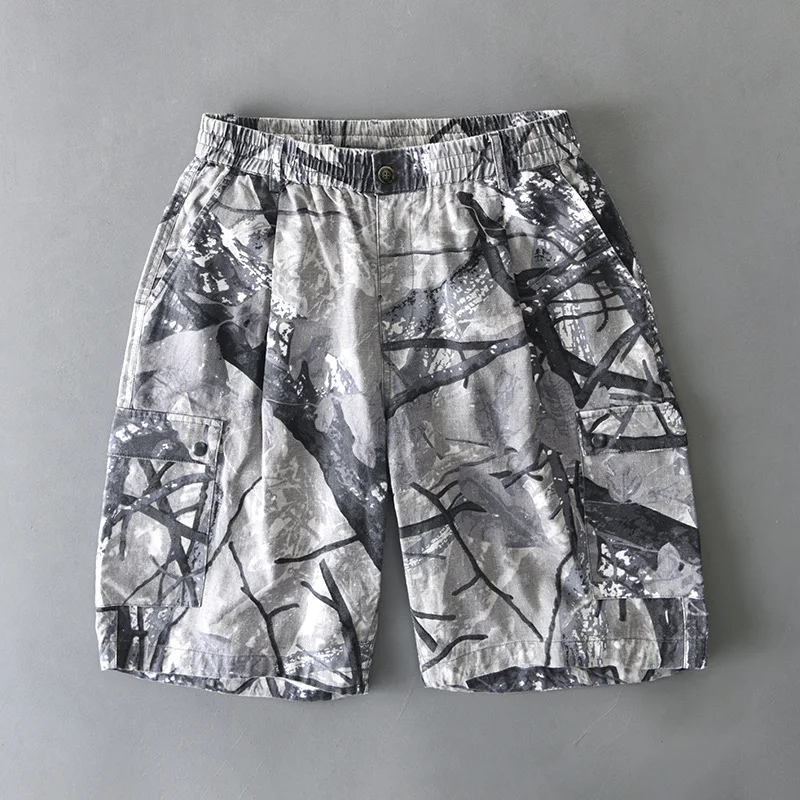 Men's summer camouflage Men's clothing printed casual Men's shorts Cotton Linen Soft Comfortable Shopping Fashion ventilation