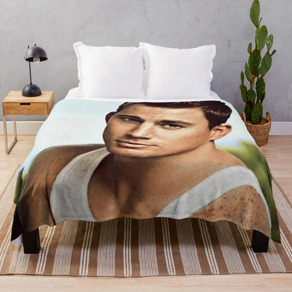 

channing tatum Throw Blanket Weighted Hairy Cute Blankets Sofas Of Decoration Blankets