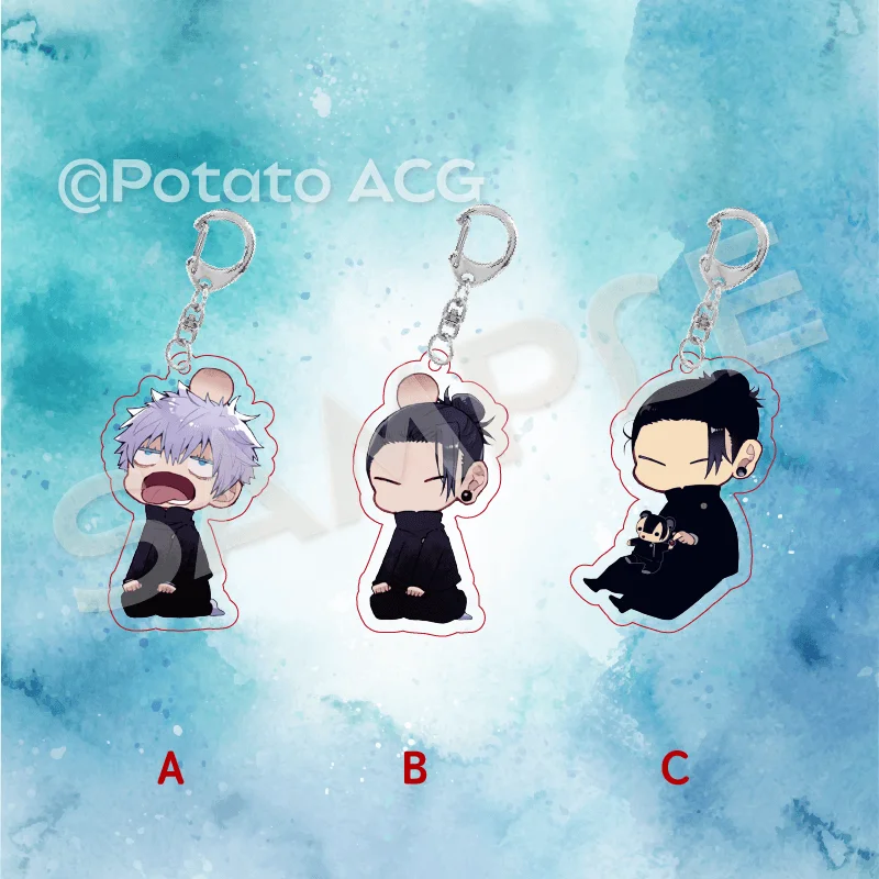 Anime Jujutsu Kaisen Satoru GojoGeto Suguru Cosplay Bag Key Chain Pendant Q Version YoYo Standing Sign Cartoon Cute Decorate