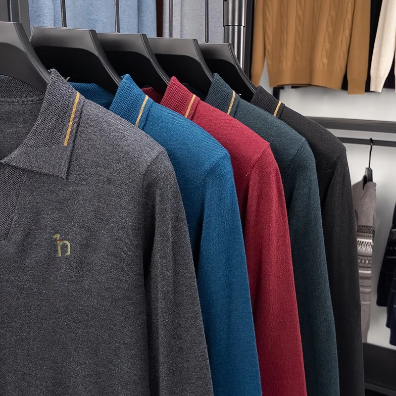 حار بيع عالية الجودة الرجال محبوك البلوزات الوافدين الجدد لينة مطاطا الكلب طباعة التلبيب البلوز الشتاء الأعمال الرجالية #6