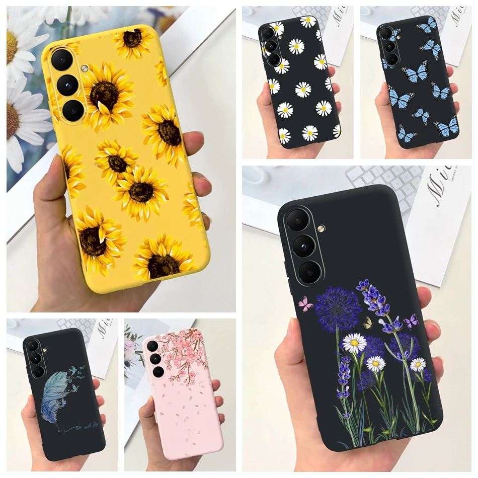 For Samsung Galaxy A05s Case Samsung A05S SM-A057F 4G 2023 Cute Sunflower Lavender Pattern Candy Color Soft Silicone TPU Cases