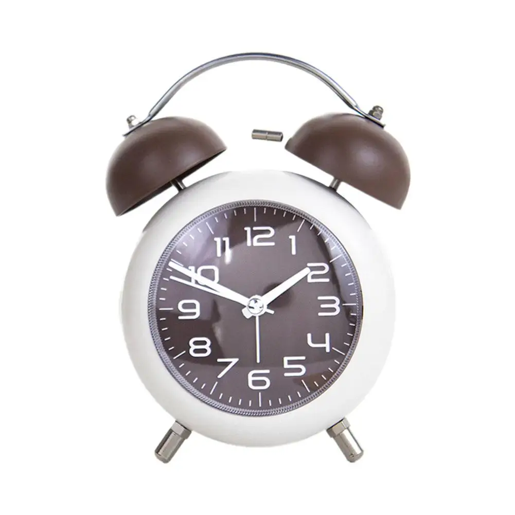 Alarm Clockbedside Tables And Desks Elegant Appearance For Home Decoration Creative Student Metal Bell Clock Alarm B9O8