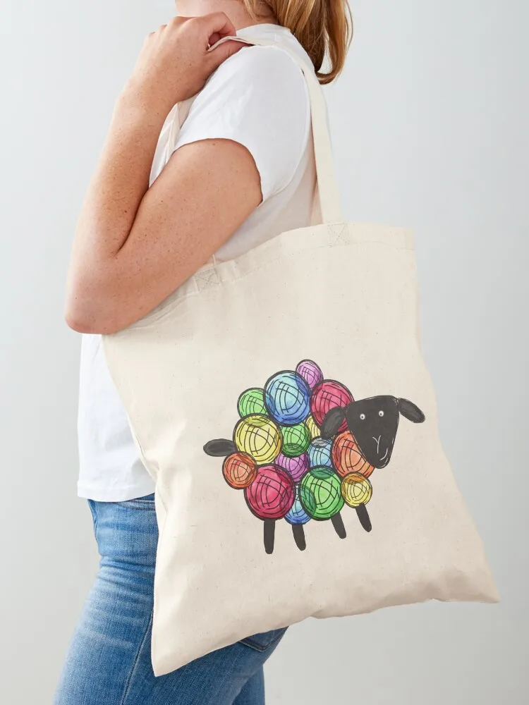 

rainbow sheep Tote Bag woman shopping bag large size bags sacs de shopping Eco bag