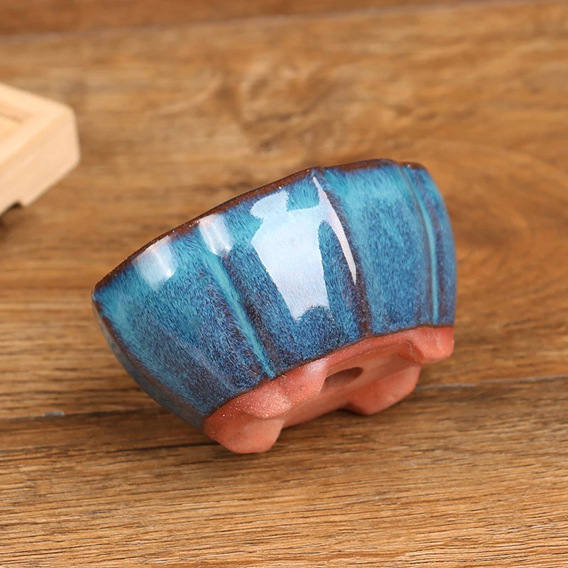 1PC Chinese Style Bonsai Flowerpot Ceramic Craft Plant Pot Planter Home Decor 7.5*5.7*4cm