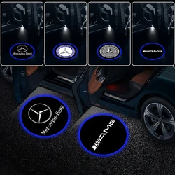 For Mercedes benz AMG W203 W206 W220 W205 W211 W201 W210 GLC C200L 2Pcs Car Door Welcome Light HD LED Projector Welcome Light