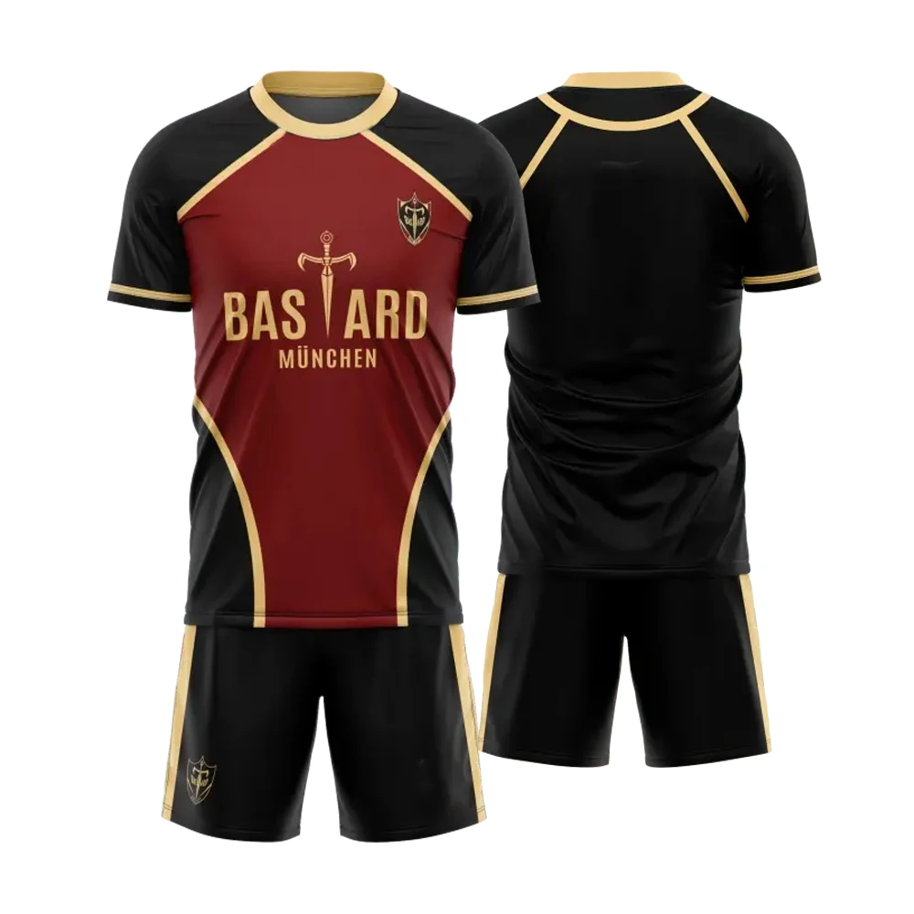 Futsal&Football Pattern VL Replika Blue Lock Anime Bastard Munchen Men's Short Sleeve Shorts Set Sportswear Set Men Clothing image 3