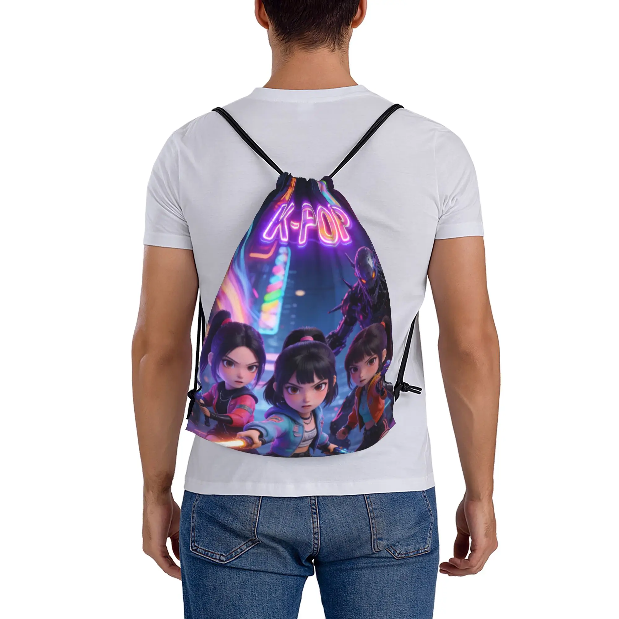 K POP 47  Drawstring Bags Shopping Unisex Storage Organize Bundle Pocket Rope Bag