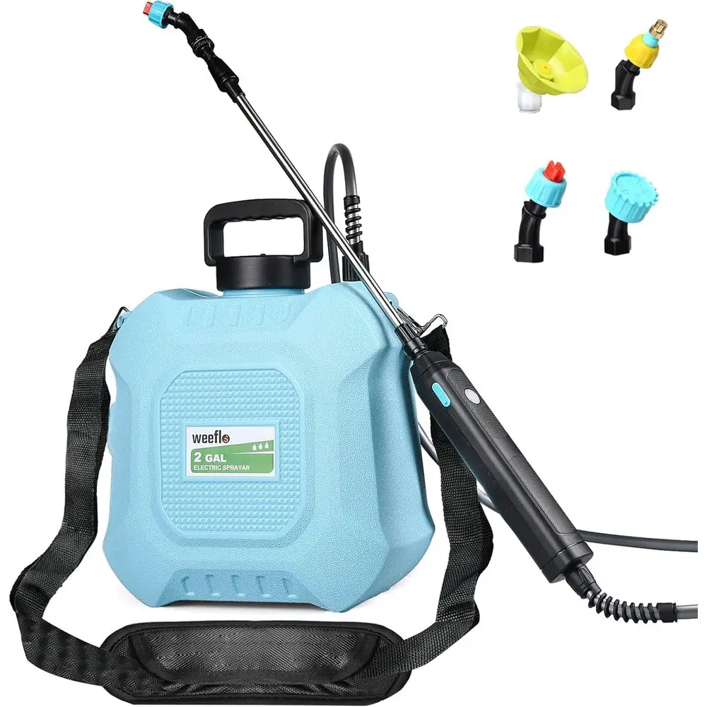 

Battery Powered 2 Gallon Electric Sprayer with Retractable Wand, 4 Mist Nozzles, USB Rechargeable Handle for Lawn Garden