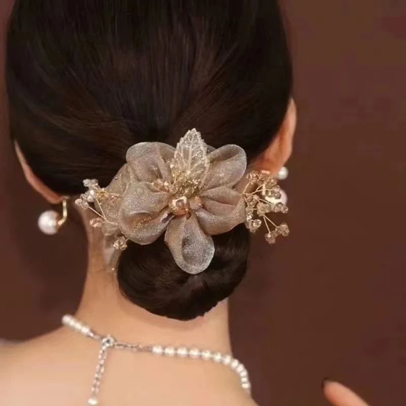 {MAX-66} Summer Star Ocean Flower Hair Bands Light Luxury Fabric Sunflower Hair Bands Stretchy Hair Rope Hair Accessories