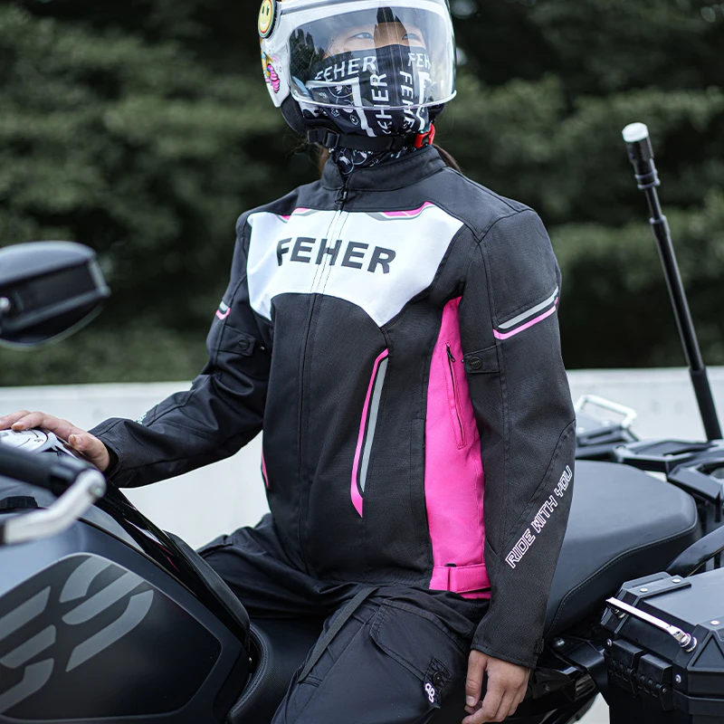 Kid Girls Motorcycle Riding Jacket Winter Motocross Waterproof Thermal Jacket Children Reflective Clothing 7pcs Protective Gear