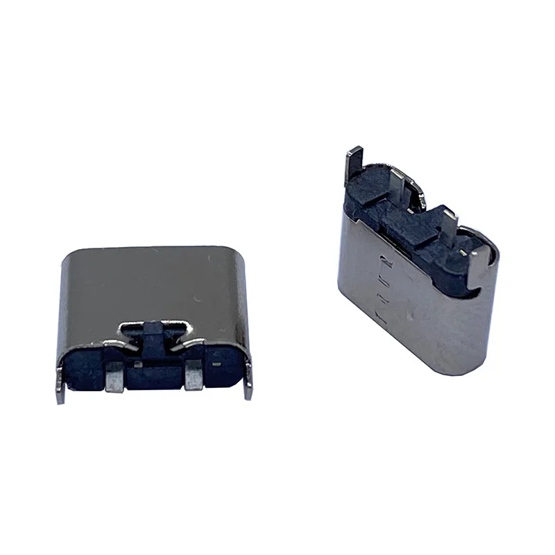 Micro USB 2Pin 180 Degree DIP Type C Connector Socket USB 3.1 Type-C Female Power Jack Dock For Mobile Phone Charging Port 6.8H