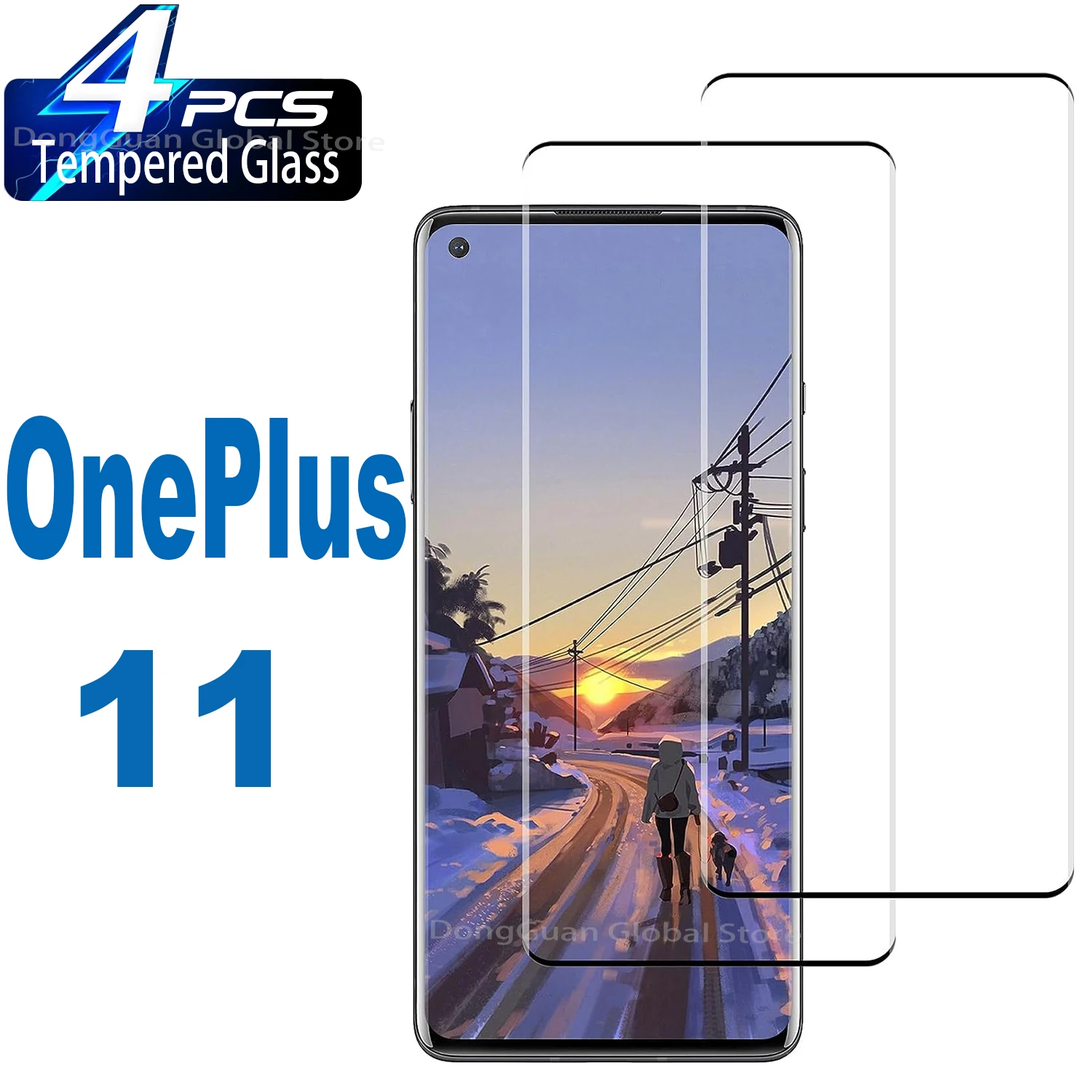 2/4Pcs Tempered Glass For OnePlus 11 OnePlus 12 10 9 8 Pro 3D Curved Ultrasonic Fingerprint Screen Protector