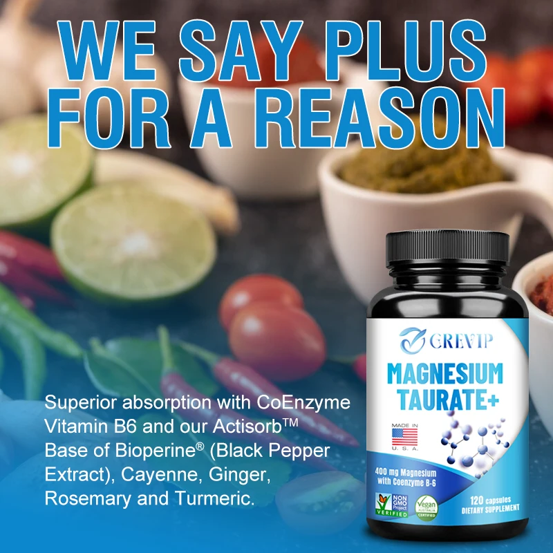 Magnesium Taurate - Highly Absorbable Complex To Support Muscle Growth and Heart Health