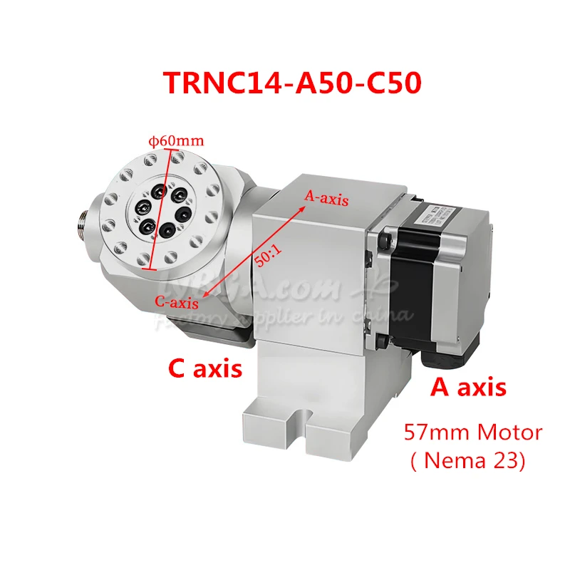 Harmonic Drive Reducer CNC 4th 5th a B Rotary Axis Speed Reducing Ratio 50:1 for Milling Machine