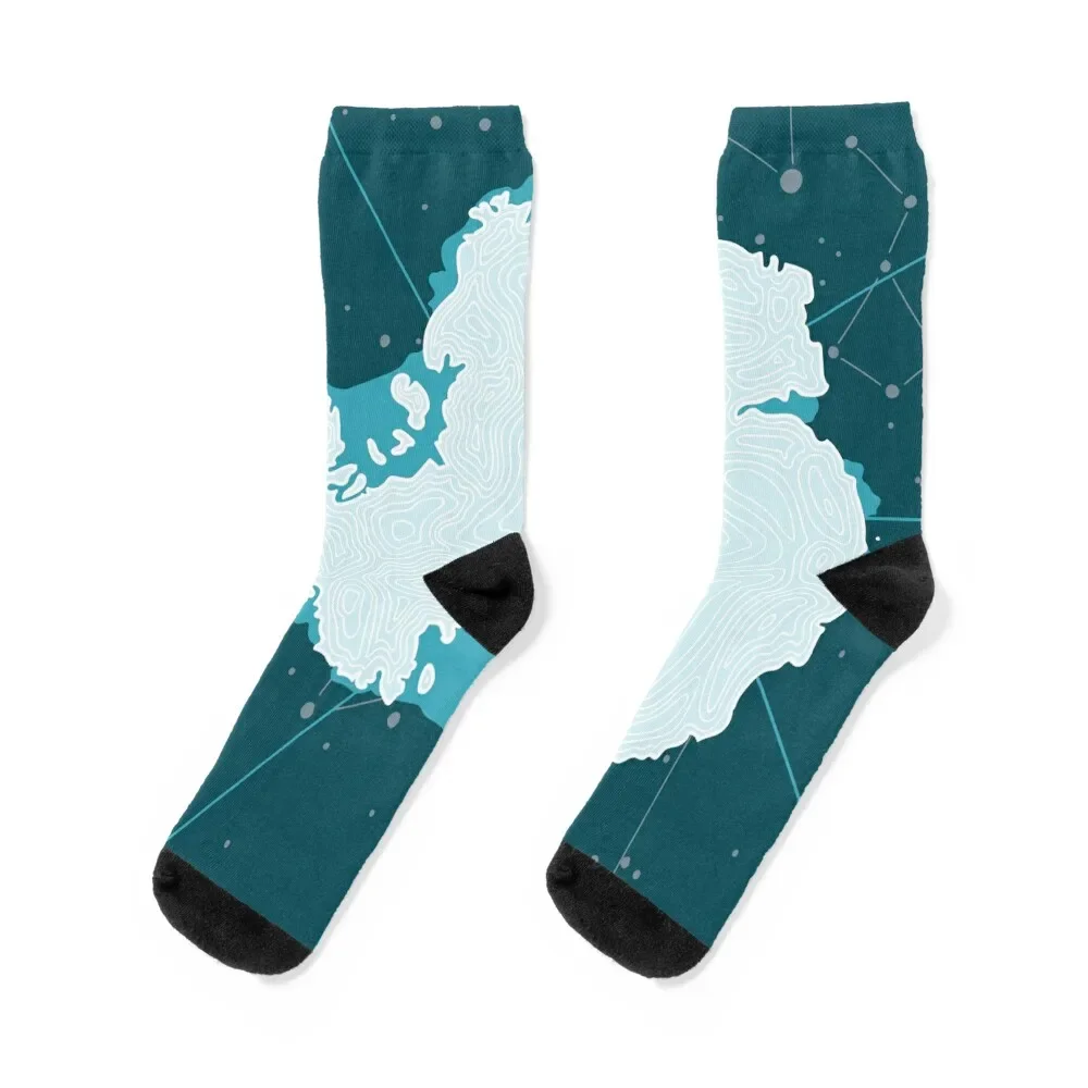 

Antarctica Mapping Socks valentine gift ideas cartoon soccer anti-slip Socks Men's Women's