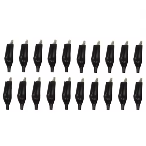 20 Pcs Crocodile type Clip 28MM Black Red Blue Black Yellow Soft Plastic Coated Testing Probe Mini Alligator Test Clips - Image 9
