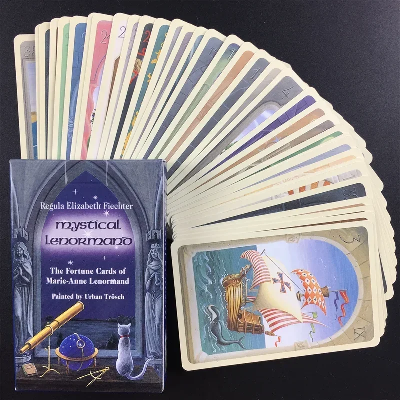 Mini Size Game Cards Mystical Lenormand Oracle Cards With English PDF Guidebook Indoor Deck Card Game Toys For Child Adult