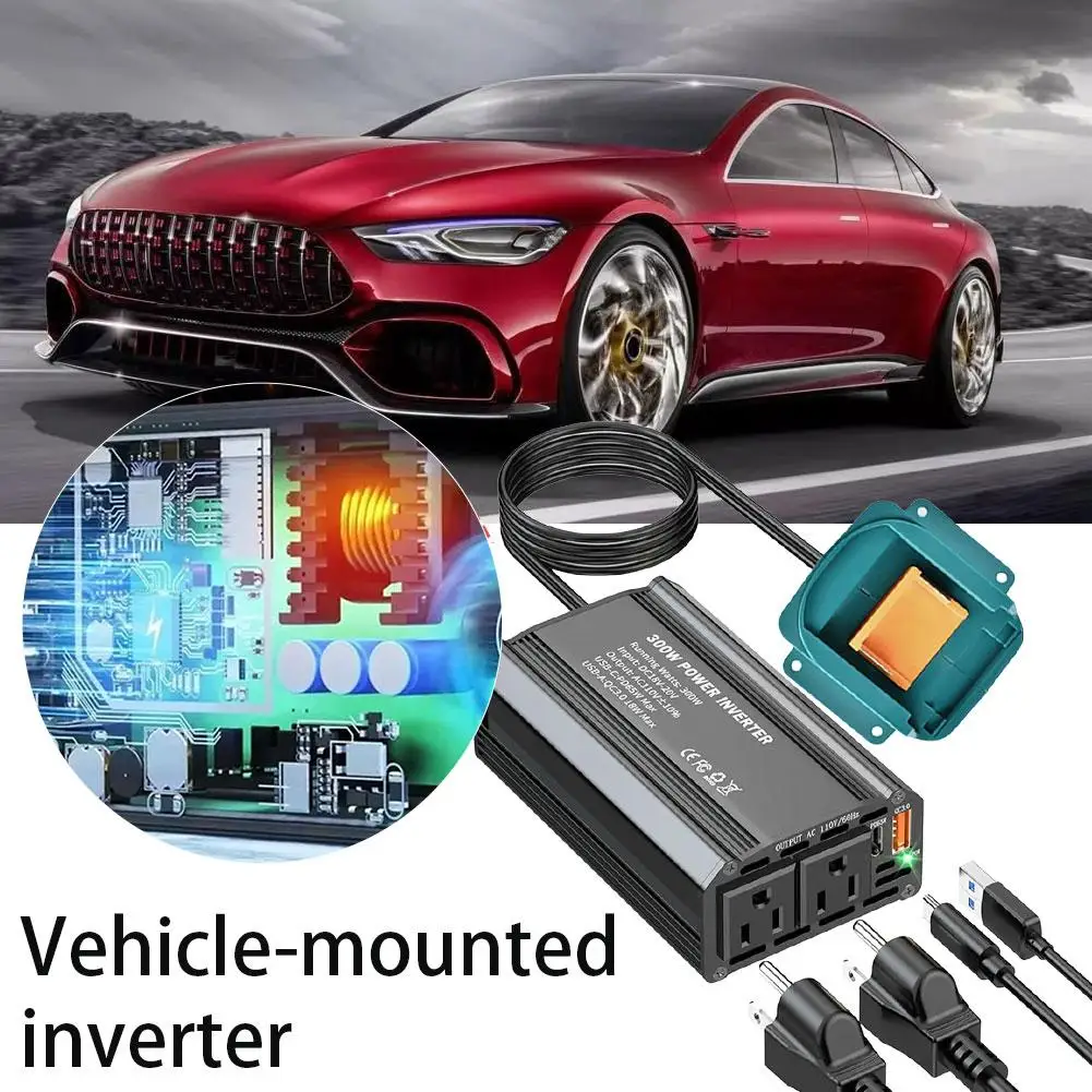 Inverter For Makita 18V Li-ion Battery With USB Charging Port AC Outlet AC110V/DC18V Power Station Generator Portable Power Bank