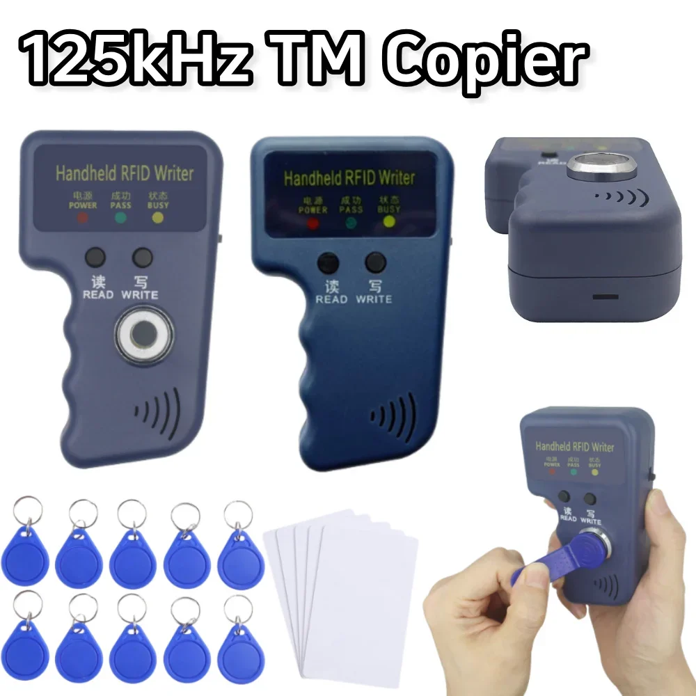 RW1990 125kHz TM Copier Handheld RFID Duplicator Reader for T5577 EM4305 CET5200 TM Chip Cards Handheld Keys Tag Card Copier
