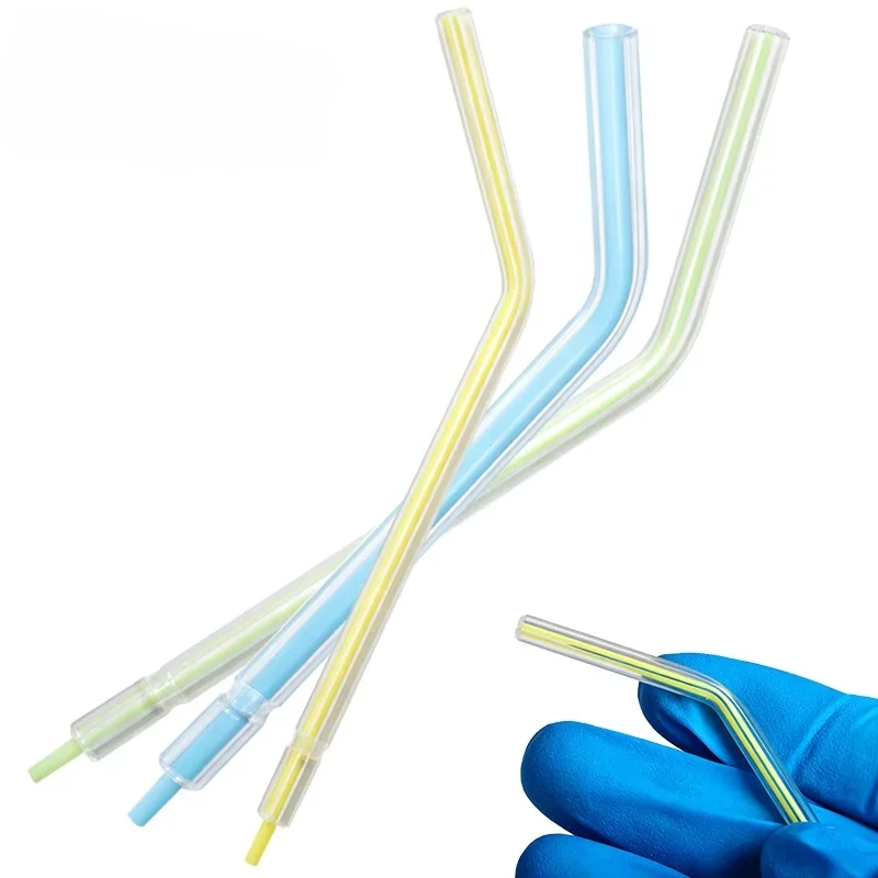 200Pcs/pack Dental 3 Way Syringe Nozzle Dentistry Plastic Air Water Triple Spray Bent Tip Disposable Universal Replacement Tips