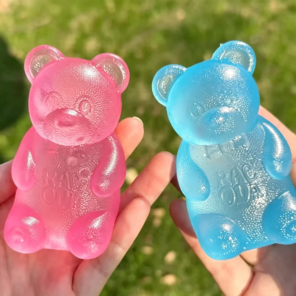 New Colorful Gummy Bear Fudge Squeeze Toy Jelly Bean Gummy Candy Fidget Hand Relax Toy Anti-Stress Release for All Ages