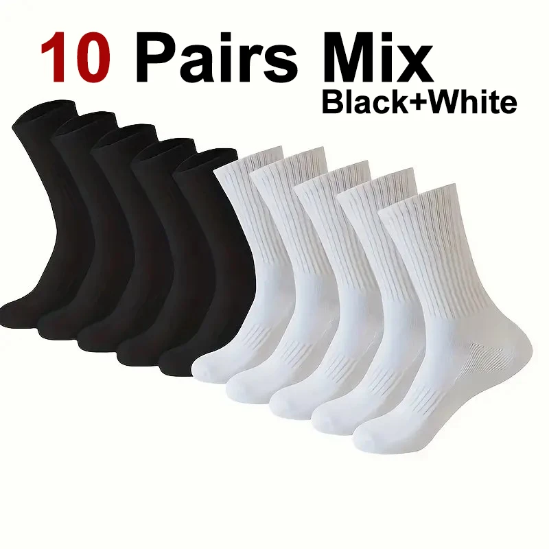 5/10/20 Paar Neutrale Effen Kleur Ronde Hals Sokken Lente Herfst Zweetabsorberend Ademend Comfortabel All-season Sportsokken