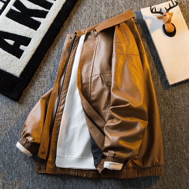 

Limited Edition Men's Vintage Leather Jacket American Retro Brown Cargo Jacket 2025 New Arrival​