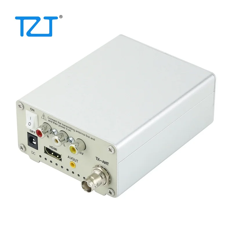 TZT TV-TX200 VHF/UHF Analog TV Transmitter Support HD/AV Input Analog Signal Transmitter with Telescopic/GP Umbrella Antenna