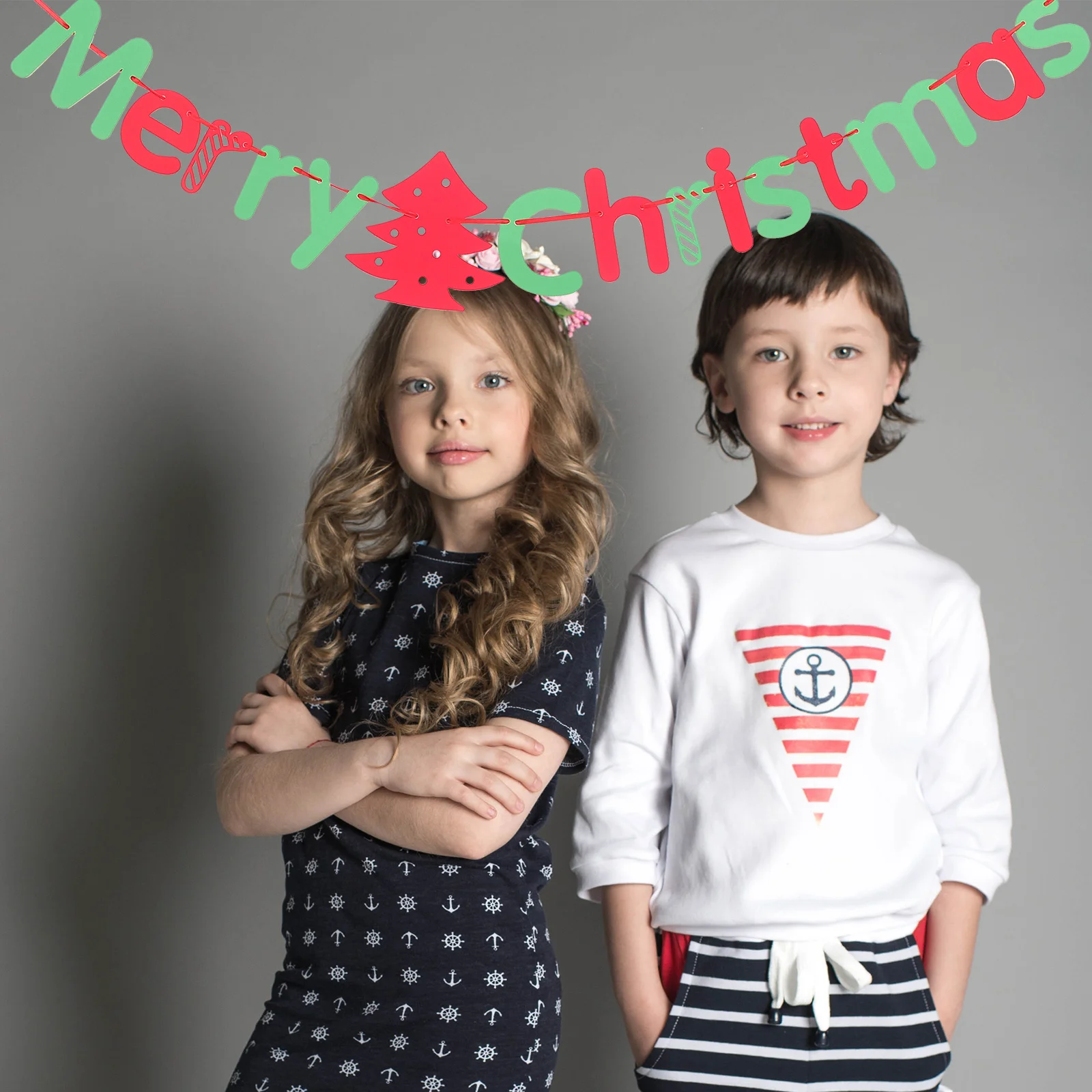 

3 Meters Christmas Tree Bunting Garland Merry Christmas Letter Banner Flags Wall Door Hanging Decoration Xmas Party Decor