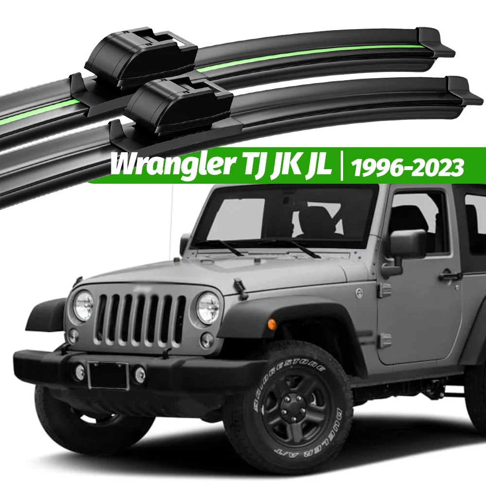 

For Jeep Wrangler TJ JK JL 1996-2023 2pcs Front Windshield Wiper Blades 2000 2010 2016 2019 2021 Windscreen Window Accessories