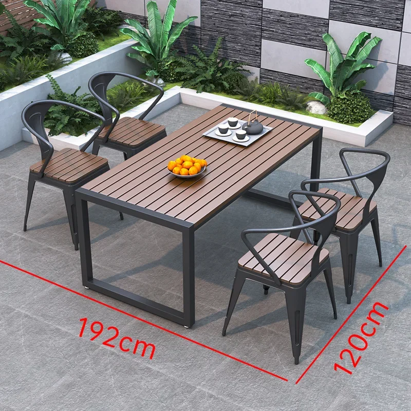 Manufacturer wholesale custom park outdoor courtyard tables and chairs outdoor waterproof and sun-proof open-air plastic wood ex