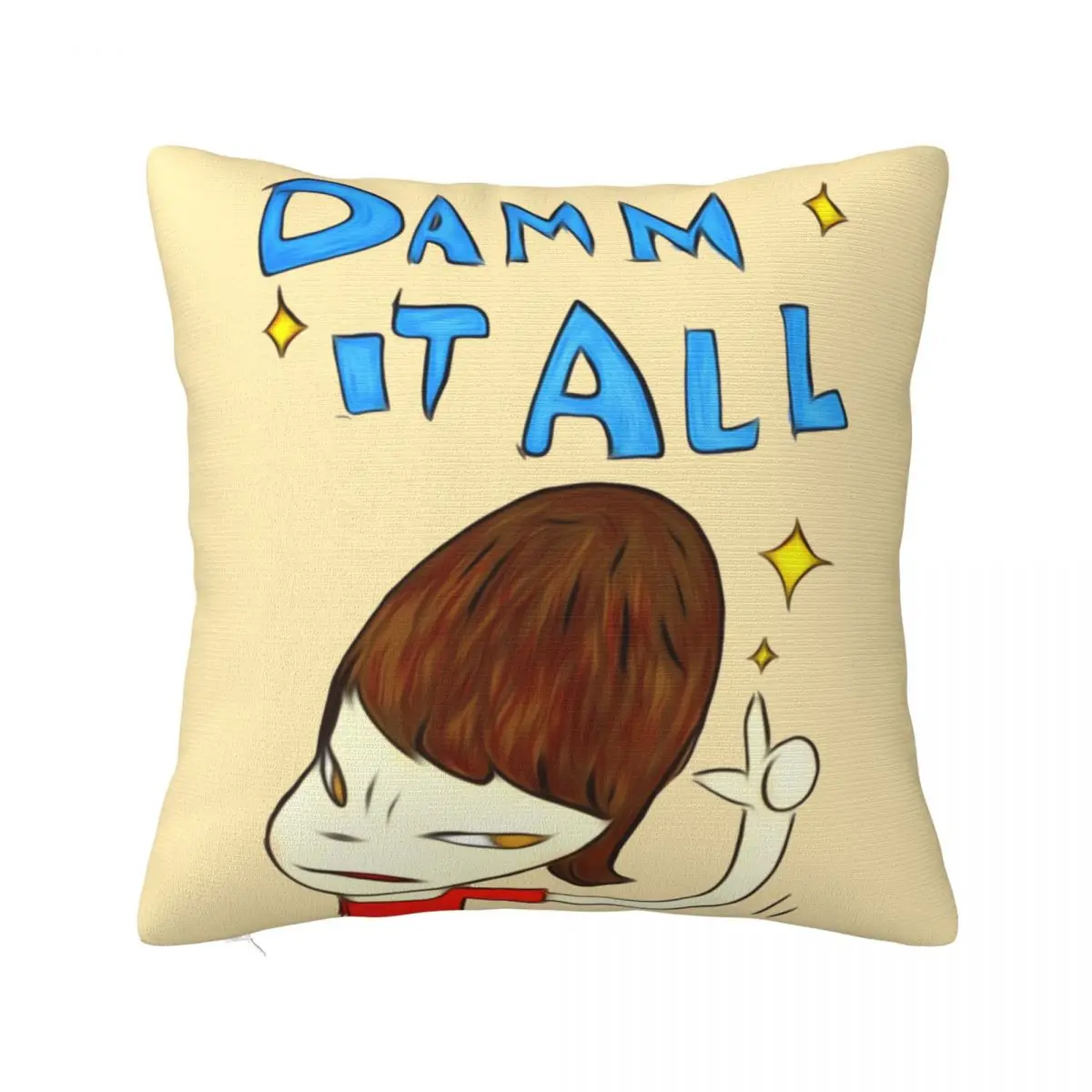 Decorative Pillowcases Yoshitomo Nara Damm It All Accessories Living Room Throw Pillow Case Cover Multi Size Drop Shipping