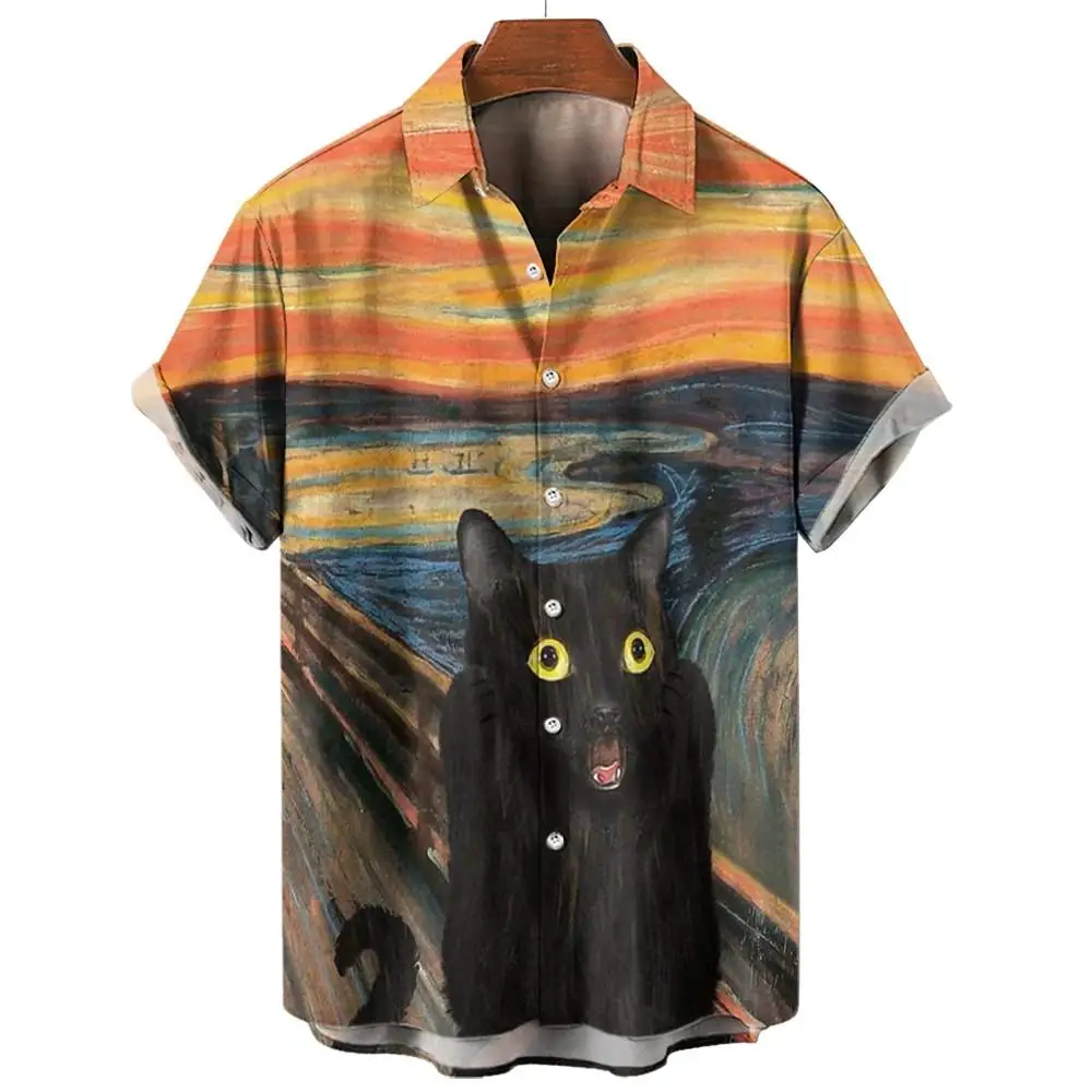 

Abstract Cartoon Animal Men's Shirt 3D Print Quick Dry Short-sleeved Tops Summer Casual Men's Clothes Street fashion Shirts